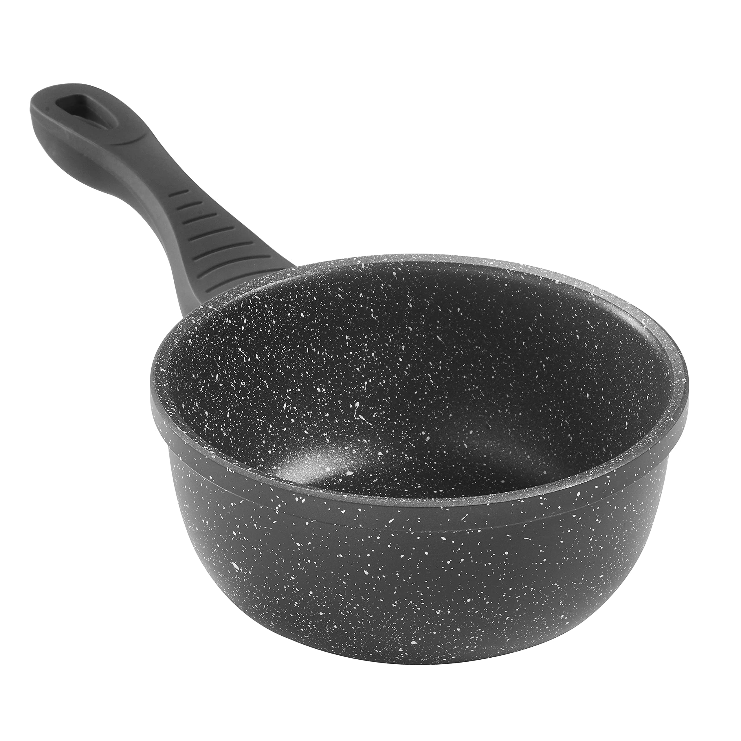 Sovereign Stone Classic 16cm Milk Pan/Non-Stick Coating/Cool Touch Handle/Suitable for Induction, Gas & Electric Hob/Black