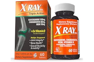 X Ray Dol Triple Action Joint Support Supplement with Glucosamine 1500mg, Chondroitin 800mg, MSM 750mg and 5X Vitamin D for Healthy Joints, Bones & Cartilage - 60 Count per Bottle - 1 Pack