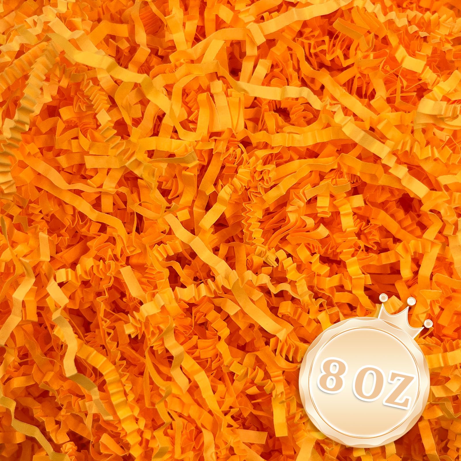 1/2LB Fluorescent Orange Crinkle Cut Paper Shred