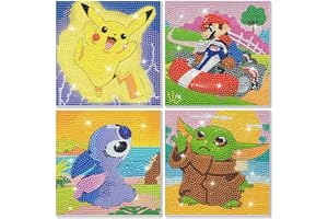 LAVIDASS Diamond Painting Kits for Kids Adults 4 Pack 5D Diamond Painting Full Drill Diamond Art for Kids Ages 6-8-10-12 and Beginners