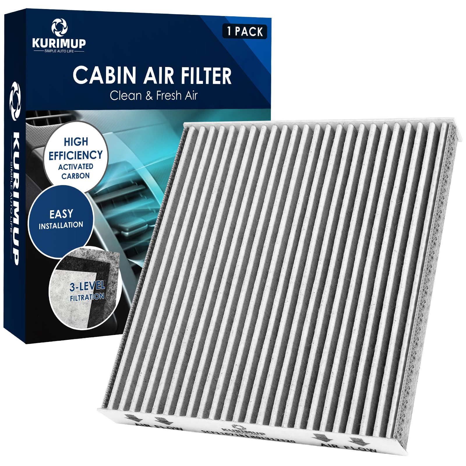 Photo 1 of KURIMUP Premium Cabin Air Filter with Activated Carbon,Replacement for CF11671,Fit for Mazda CX7(2007-2012),RAM 1500(2016-2021)/2500(2016-2022)/3500(2016-2022),All Trims.