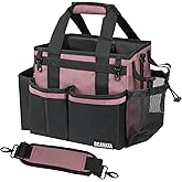 SCAVATA Compact Wearable Cleaning Caddy with Handle & Shoulder Straps | Small Cleaning Supplies Organizer, Under Sink & Car C