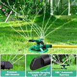 ENJSD Garden Sprinkler Automatic 360° 3 Arm Watering System 2-32 Ft view 3