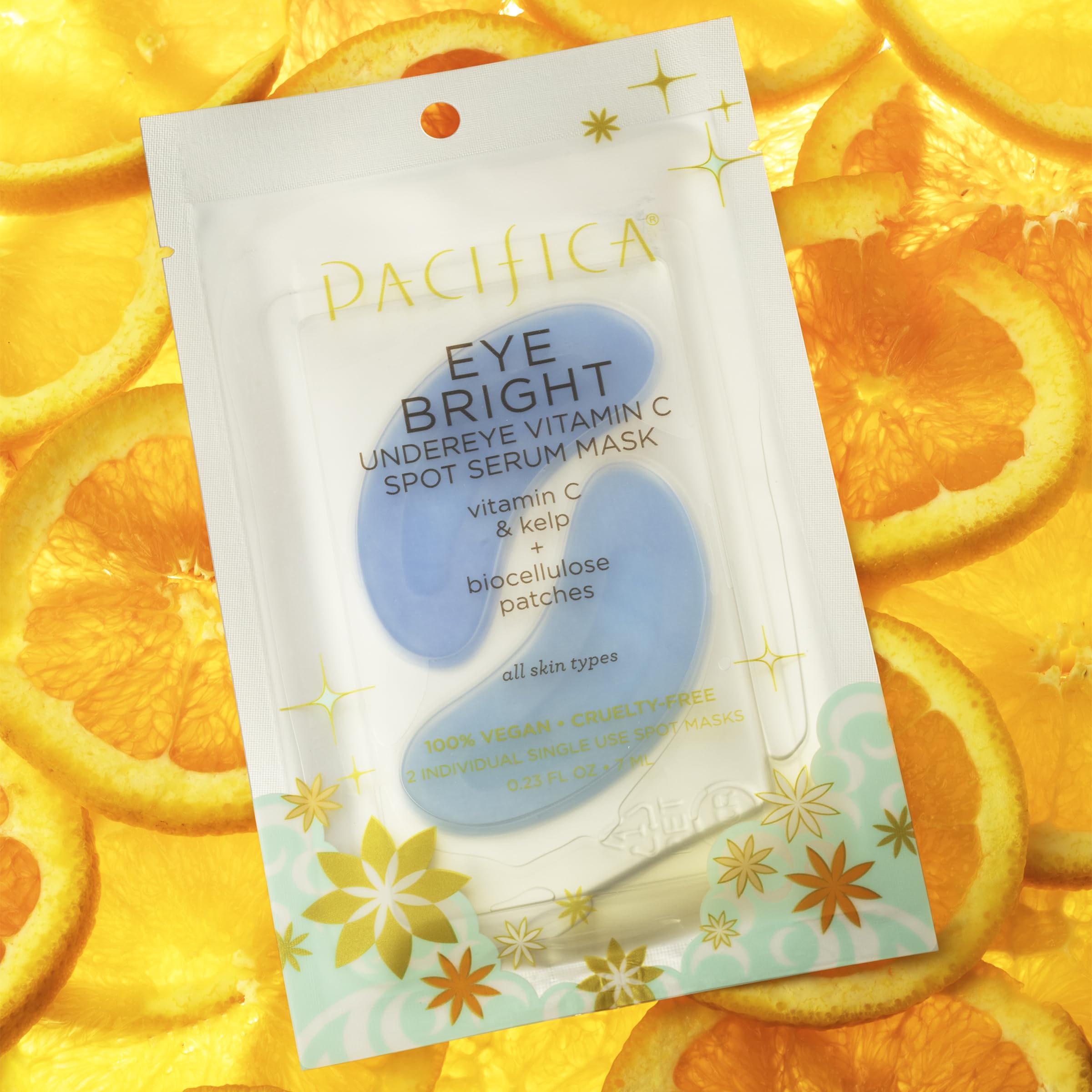Pacifica Undereye Spot Serum Mask – Bright Eye Vitamin C Mask for Dark Circles & Hydration, Brightening Under Eye Treatment, Vegan & Cruelty-Free, 1 Pack