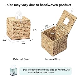 MINHKUST Tissue Box Holder with Flip-Open