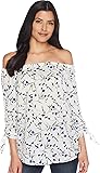 CeCe Women's 3/4 Sleeve Small Duchess Blouse w/Sleeve Ties