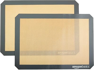 Amazon Basics Rectangular Silicone Baking Mat, 2 Pack, 42 x 29.5 cm