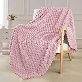 Exclusivo Mezcla Fleece Throw Blanket for Couch, Extra Large Fuzzy Dusty Pink Bed Blankets, Soft Cozy Plush Sofa Throws for All Seasons, 50x70 Inches