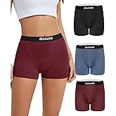 Bobelle Wear Merino Wool Boxer Briefs for Women, Soft Women's Boyshort Underwear, Moisture Wicking Boxershort Panties 3 Packs