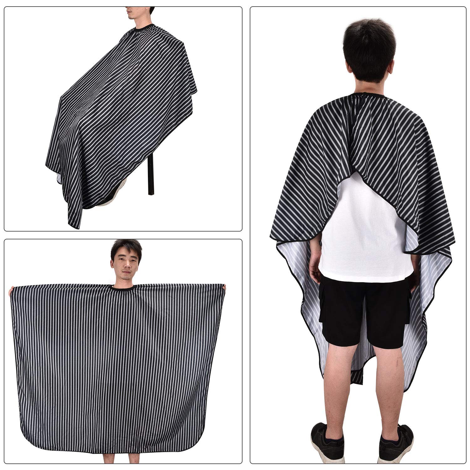 FaHaner Haircut Cape 57 65 inch and Neck Duster Set Barber Hairbrush and Salon Hairdresser Cape with Adjustable Snap Closure Extra Long Cape 145 165cm Perfect for Hairstylists and Barbers : Beauty
