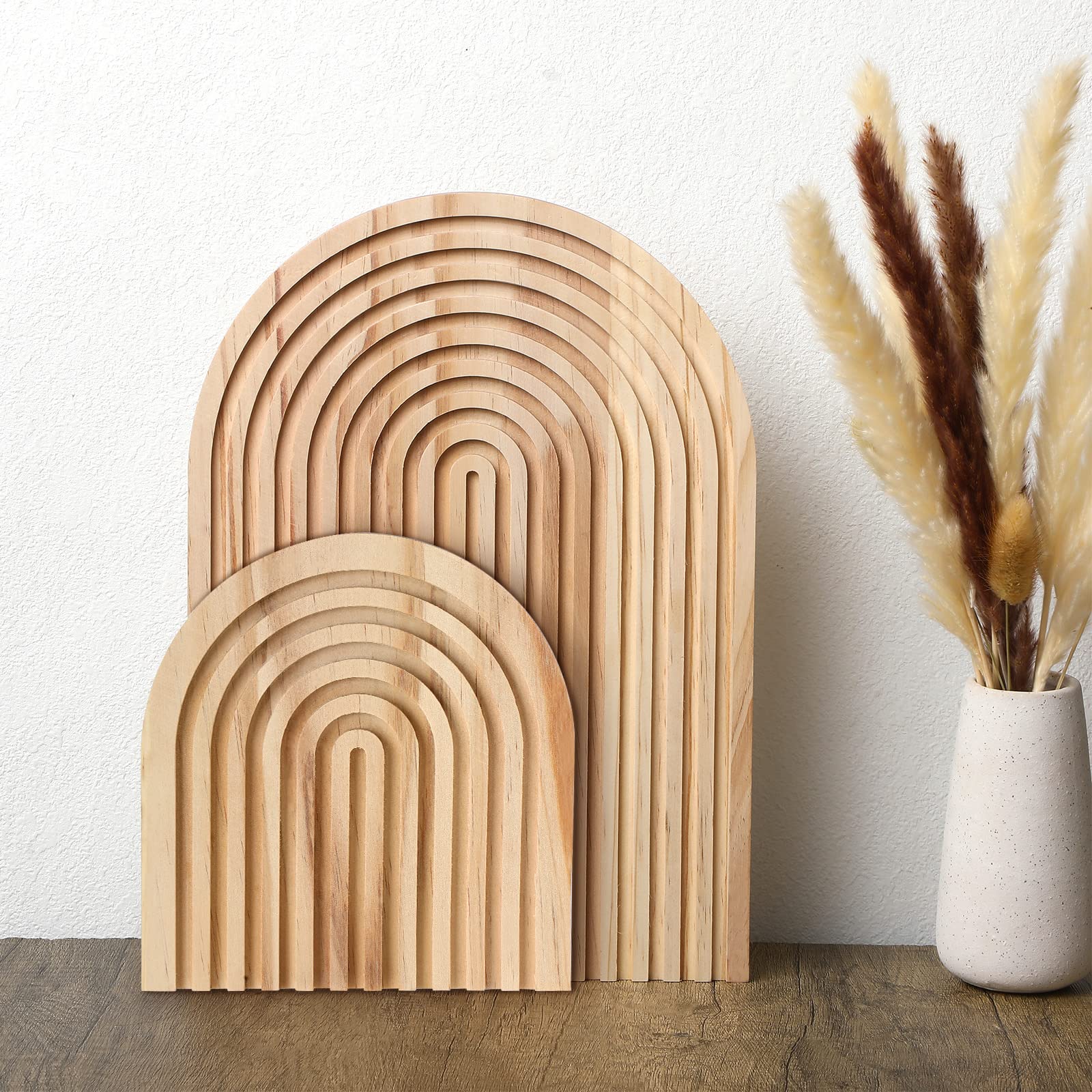 Photo 1 of 2 Pcs Decorative Wood Cutting Board Wooden Rainbow Decor Boho Kitchen Decor Serving Trays Cutting Chopping Block for Home Kitchen Farmhouse Decoration Wall Shelf Mantel(Wood Color,Pine)