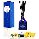 Xcleen Reed Diffuser Set for Home| 3.7 Oz(110ml) Hawaiian Holiday Fragrance Diffuser | with Mangoes, Pineapples, Peaches & Melons Scented Oil Sticks Diffuser, Air Fresheners for Home, Bathroom