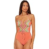 BECCA Womens Summer Sunrise V-Wire One Piece Swimsuit, Adjustable, Bathing Suits for Women