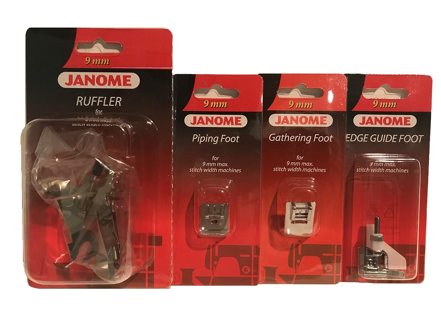 Janome Sewing Machine Foot Kit Home Decor Accessory Bundle for 9mm