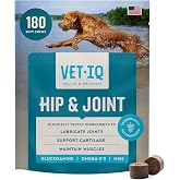VetIQ Glucosamine Hip &amp; Joint Chews for Dogs, MSM &amp; Krill, 180 Count | Supports mobility for large &amp; small breeds; glucosamine, MSM &amp; krill oil; chicken-flavor chewable; daily joint support