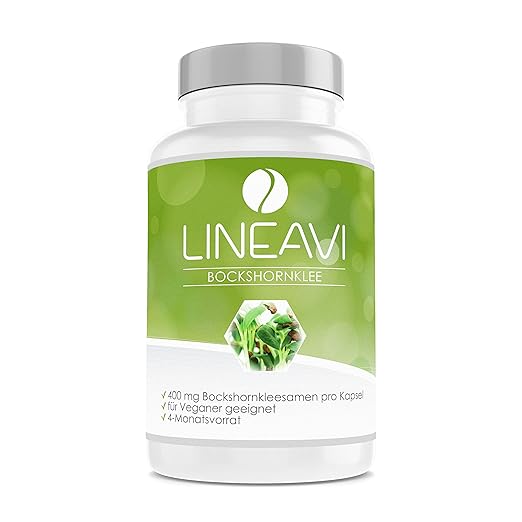 LINEAVI Bockshornklee | 400mg reine Bockshornkleesamen | Milchbildung | Haarausfall | in Deutschland hergestellt | 120 vegane
