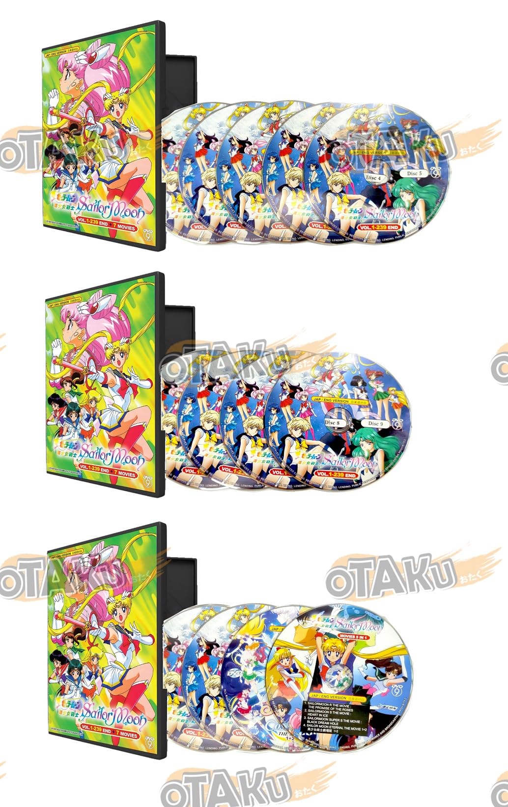 SAILORMOON COMPLETE COLLECTION + 7 MOVIES - COMPLETE ANIME TV SERIES DVD BOX SET ( ENGLISH DUBBED WITH ENGLISH SUBS ) SHIP FROM UK