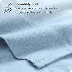 Bare Home Flannel Sheet Set 100% Cotton Twin Extra