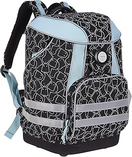 LÄSSIG Schulranzen Grundschulrucksack Tornister mit Klick-Verschluß, Reflektoren, wasserfester Boden, integrierter Regenschutz Mädchen Junge Grundschule / School Bag Spooky, 40 cm, 15 L, Schwarz