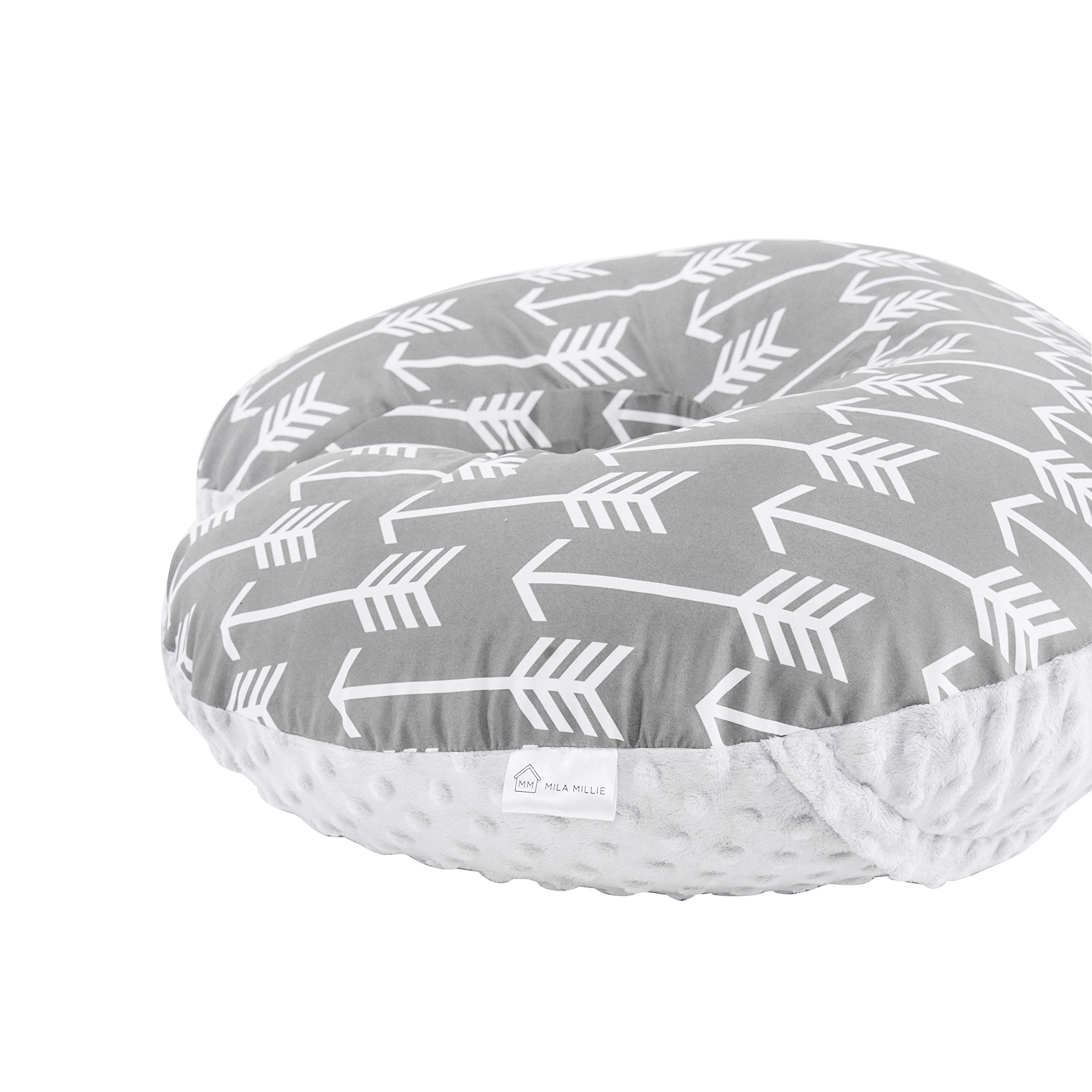 Water Resistant Nursing Pillow Cover | Premium Quality Soft Wipeable Fabric | Unisex Arrow Pattern | Minky Slipcover | Great for Breastfeeding Moms