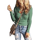 HERILIOS Women's Long Sleeves Snap Button Tunics Waffle Knit Basic Crew Neck Henley Shirts