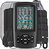 3-in-1 TENS Unit Muscle Stimulator with Color Display - Dual Channel EMS Machine, 28 Therapy Modes,40 Intensity Levels,8 Electrode Pads & EVA Case for Effective Pain Relief