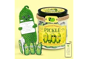DEARMINE Positive Pickle Cards Jar, Positive Pickle Crochet, Affirmation Cards For Women - Teens, Emotional Support Pickle, Pickle Gifts, Positive Pickle Jar, Pickle Gifts For Pickle Lovers (Pickle Positive)