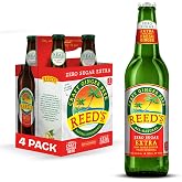 Reed's Zero Sugar Extra Ginger Beer Bottle, Pack of 4 (12 fl oz each) | Zero Sugar Ginger Beer with Pressed Organic Ginger Root, Stevia &amp; Natural Flavors, Ideal for Moscow Mule, Cocktails &amp; More
