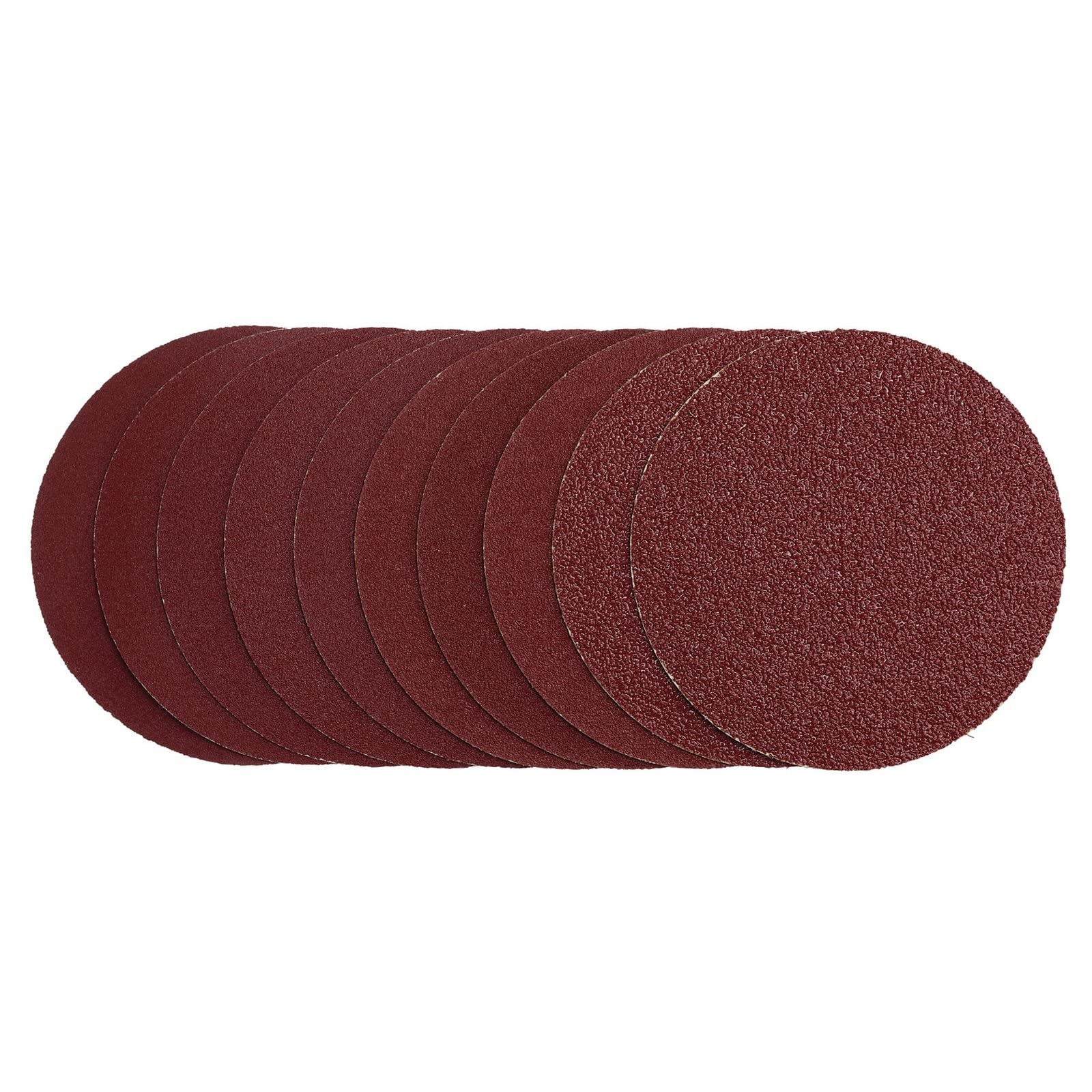 Draper 03158 Sanding Discs, 125mm, Hook & Loop, Assorted Grit - 40G, 80G, 120G, 240G (Pack of 10)