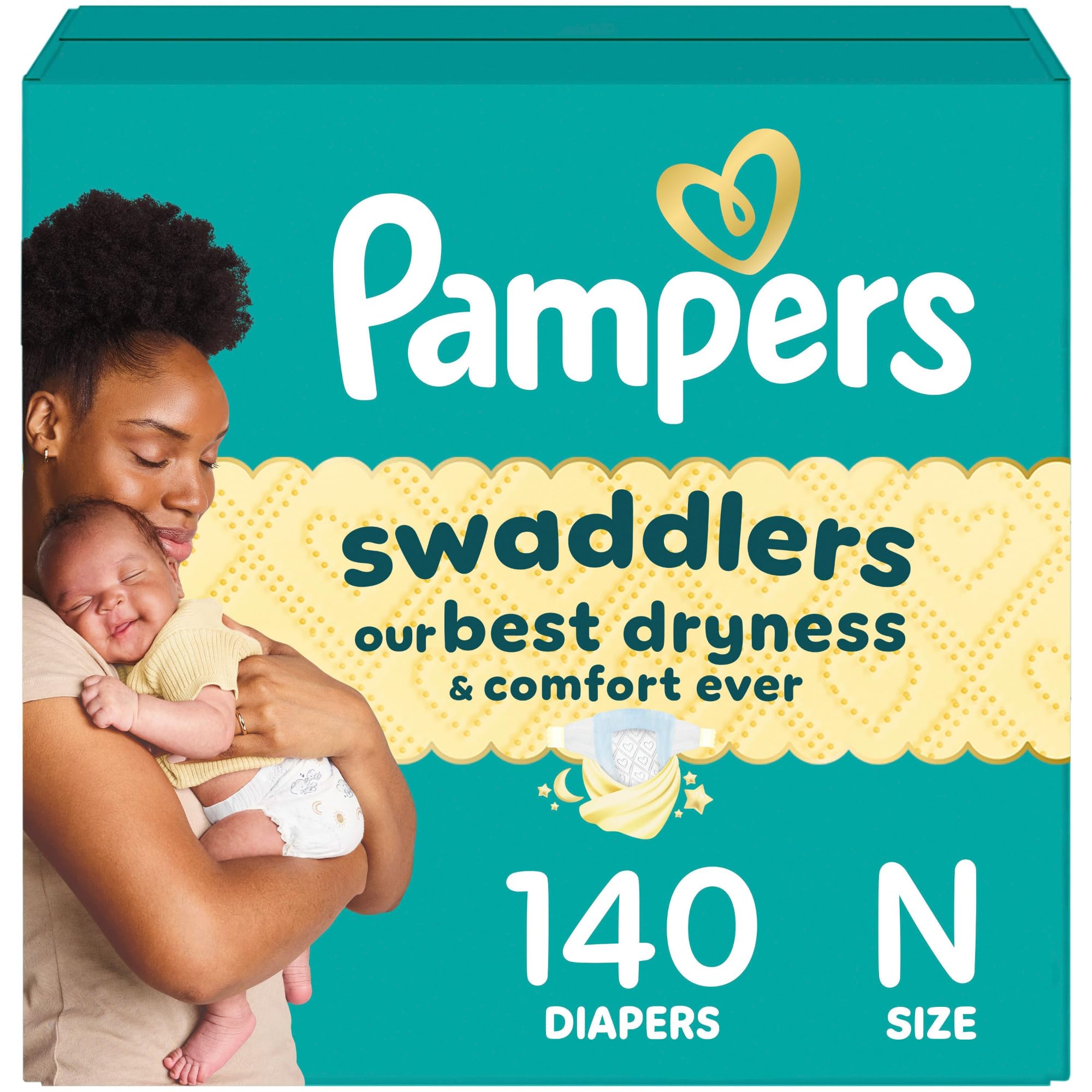 Photo 1 of Pampers Baby Diapers - Swaddlers - Size 0, 140 Count, Ultra Absorbent Disposable Newborn Diaper