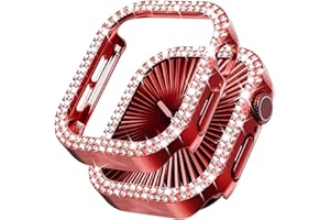 Surace Bling Apple Watch Case Compatible with Apple Watch Series 10 Series 11 42mm, Crystal Diamond Protective Face Cover Bumper Protector for iWatch Accessories Women, Red
