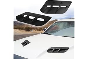 KAKABAS Engine Hood Air Outlet Vent, Moulding Cover, Trim Decorative Vent Cover Bezels Compatible with Dodge Challenger 2015-2022, Black 2pcs (Not Fit Hellcats) (Black)