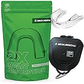 Delta Dental Athletic Sports Mouth Guard - ADA Accepted - 2X The Impact Absorption - Works with Braces 1 Pack No Strap (Youth, Clear No Strap)
