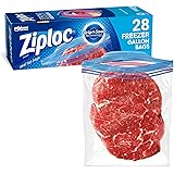 Ziploc Gallon Food Storage Freezer Bags, New Stay Open Design with Stand-Up Bottom, Easy to Fill, 28 Count