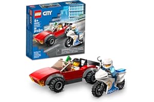 LEGO City Police Bike Car Chase 60392, Toy with Racing Vehicle & Motorbike Toys for 5 Plus Year Olds, Kids Gift Idea, Set Featuring 2 Officer Minifigures