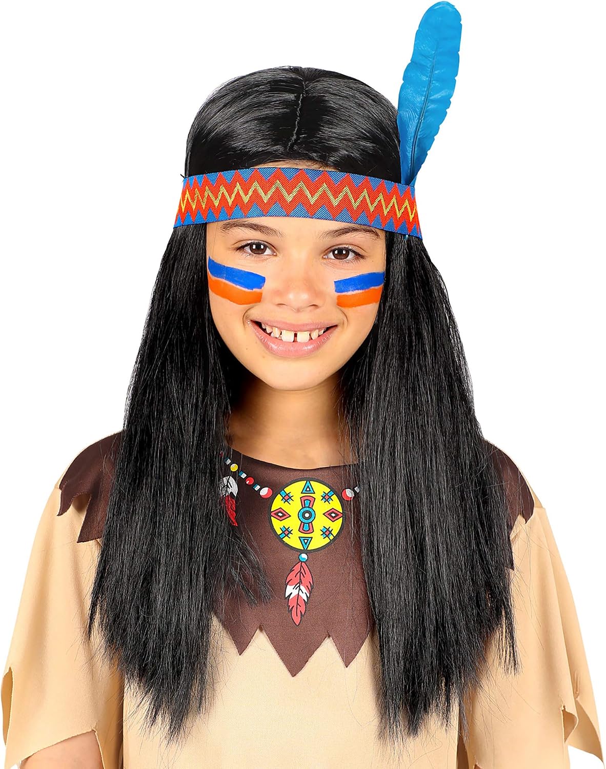 Amazon Com Indian Wig W Headband Feather In Box Toys Games