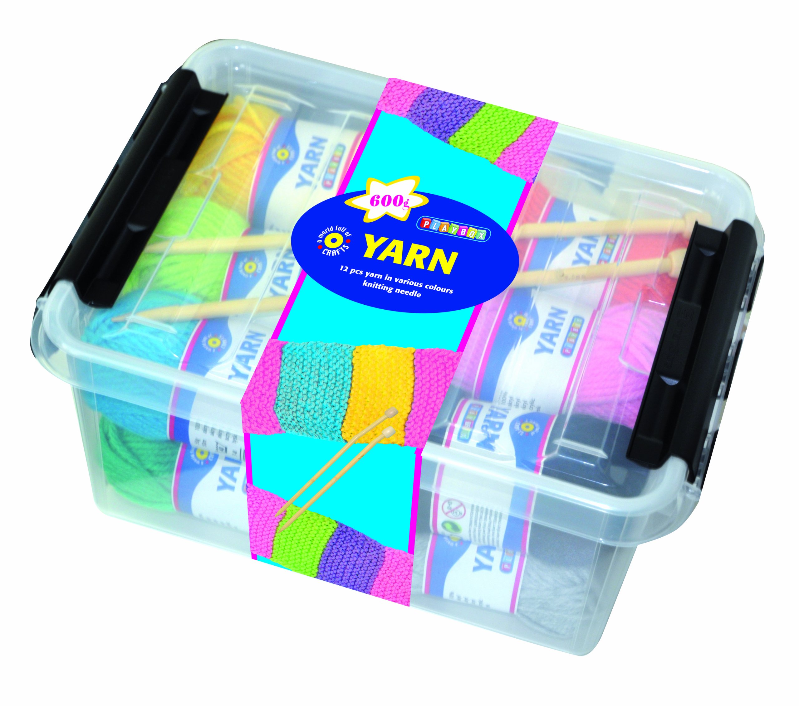 Playbox Yarn in Box with Needles in 12 Colours