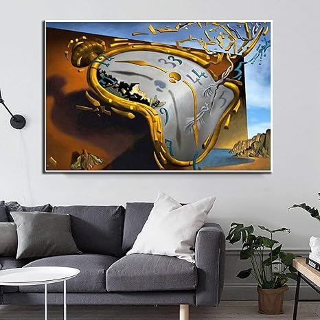 Amazon 有名な芸術家サルバドール ダリ記憶の固執キャンバス絵画壁アートポスターとプリント壁写真装飾40x60cm 16x24in フレームなし アートフレーム ポスター オンライン通販