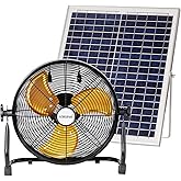 lcocove Outdoor Fan Can Running 5-24 Hours,Solar Powered Fan For Shed,Home,Ouside,Camping,with USB Output For Emergency Situation Without Electric