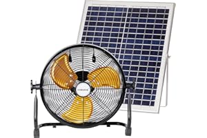 lcocove Solar Powered Fan, Battery Operated Outdoor Fan Can Running 5-24 Hours, Solar Fans For Shed,Home，Ouside,Camping，Solar fan with USB Output For Emergency Situation Without Electric