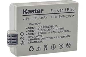Kastar Replacement Battery 1-Pack for Canon LP-E5 LPE5 and Canon EOS 450D, EOS Rebel XSi, EOS Rebel XS, EOS 1000D, EOS Rebel T1i, EOS Kiss F, EOS Kiss X2, EOS Kiss X3 Cameras