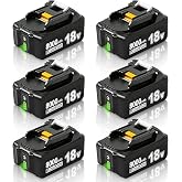 Dxotovs 6Pack 18V 8.0Ah Replacement for Maki-ta 18v Battery Compatible with Mak-ita Battery 18v BL1860 BL1820 1830B 1840B