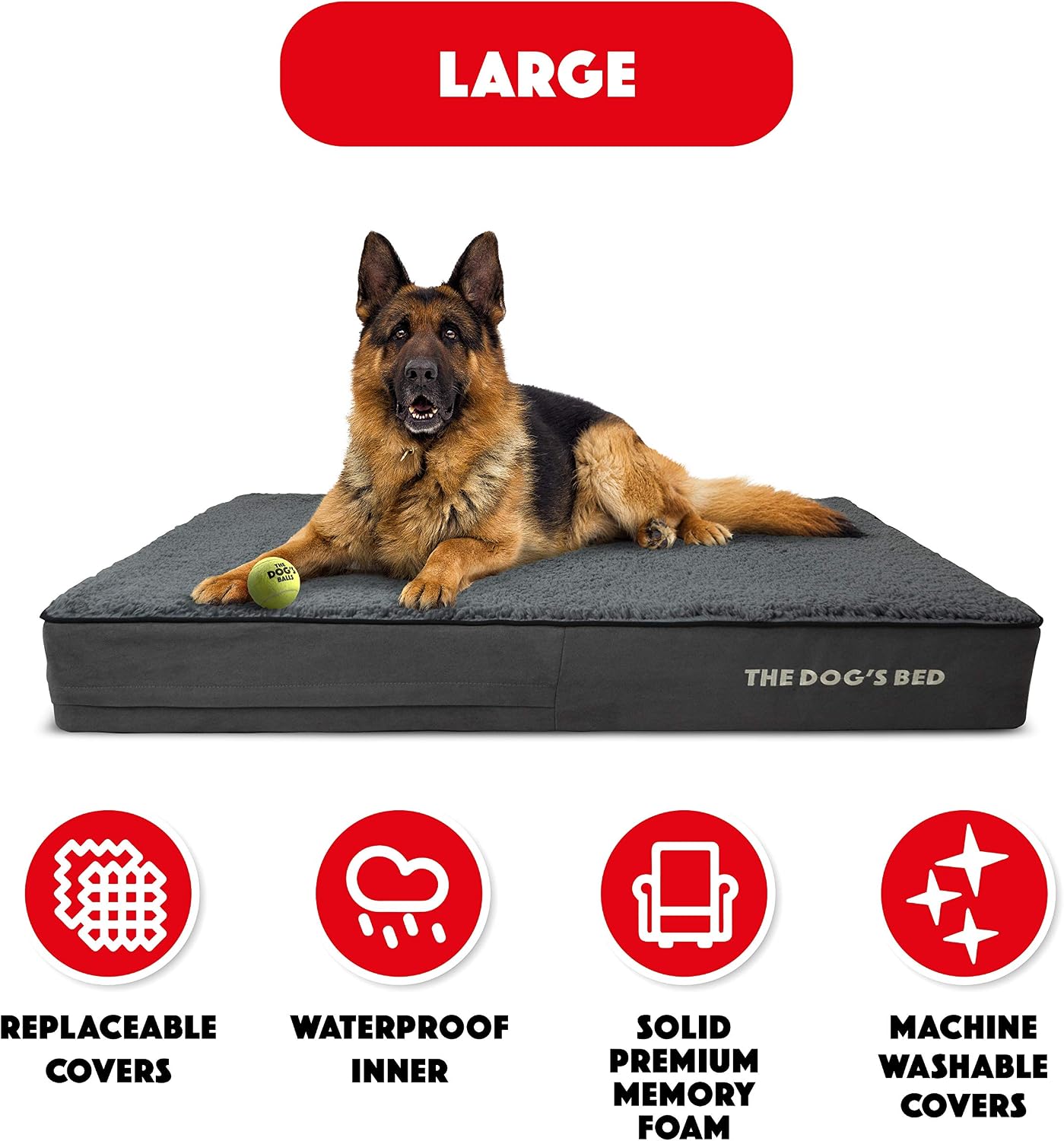 The Dog’s Bed Orthopaedic Memory Foam Dog Bed for Large Dogs Waterproof Support Mattress, Removable Washable Cover - Image 5
