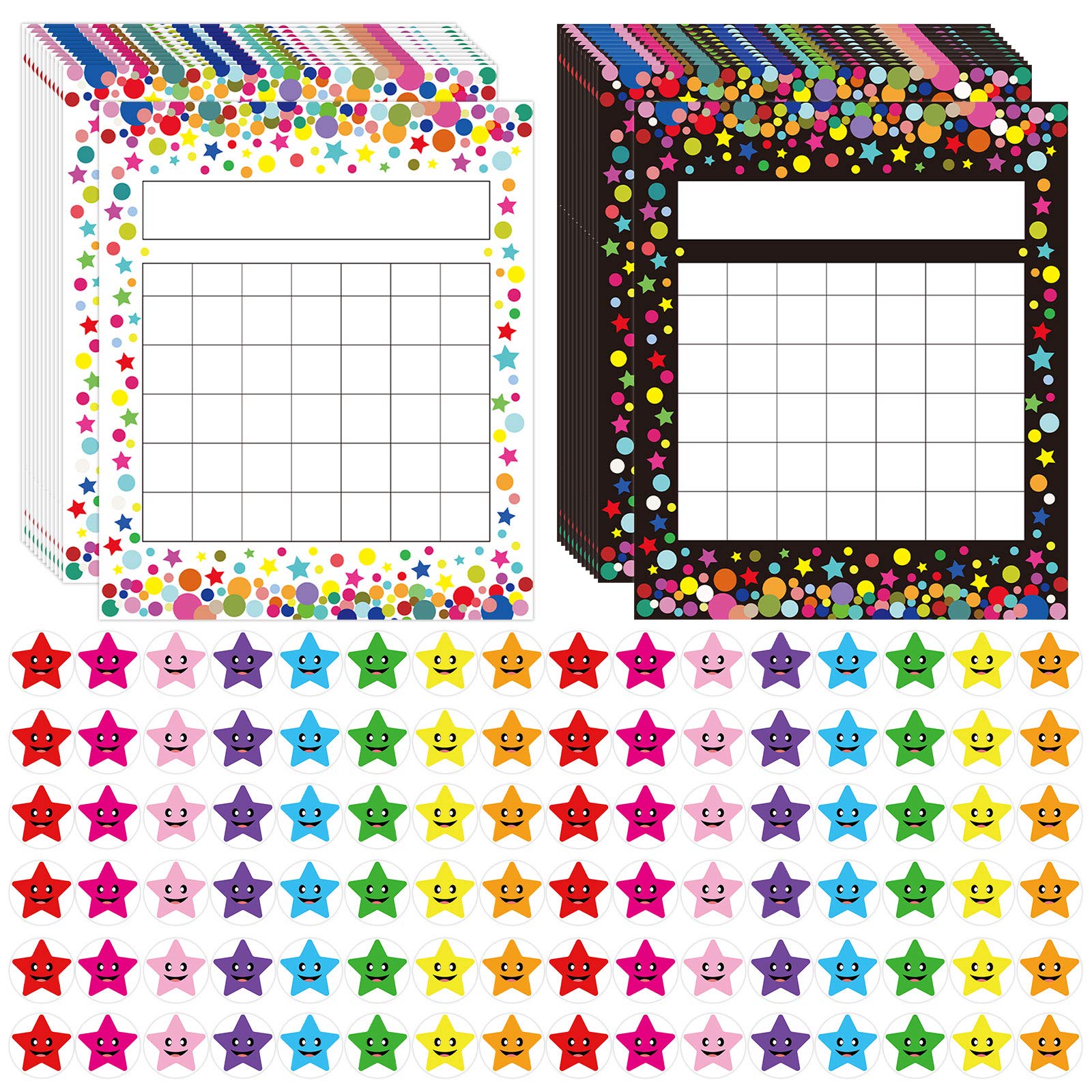 Photo 1 of Yoklili 80 Confetti Incentive Chart for Classroom Home with 800 Star Stickers
