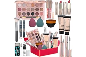 LAZORA All in One Makeup Kit for Women Full Kit Gift Makeup Sets Makeup Gift Set for Women & Girls Makeup Essential Bundle Include 18Color Eyeshadow Palette Cosmetic Brush Set