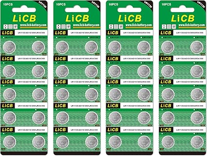 Amazon Com Licb 40 Pack Lr1130 Ag10 Batteries 1 5v Alkaline Button Cell Battery Home Audio Theater