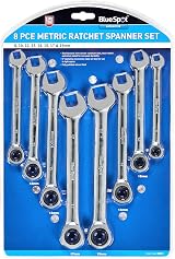 Blue Spot Tools 04310 8Pce Metric Spanner Set 8-19mm Ratchet 72 Teeth view 2
