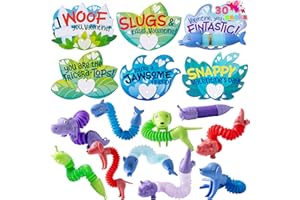 JOYIN 30 Packs Valentine’s Day Gift Cards with Animal Pop Tubes, Stress Relief Fidget Toys, Telescopic Tube Toys for Kids Valentine's Party Favors, Classroom Gift Exchange and Goodie Bag Filler