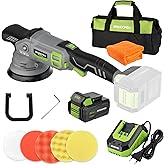 WORKPRO 5" Cordless Car Buffer Polisher, 20V Professional Brushless Polisher with 4.0Ah Battery, Orbital Pulidora De Autos Inalambrica with 7 Speed, Random Polisher Kit for Car Detailing, Waxing