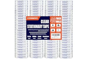 COSIMIXO 48Rolls Crystal Clear Tape Refills for Dispenser, 3/4Inch x 1000 inch,Bulk Transparent Tape,Office Stationery Tape for Home and School